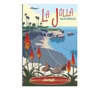 NMNM La Jolla San Diego California Vintage Travel Poster Canvas Art Wall Decor Poster Picture Print Painting Posters Gift 8x12inchs(20x30cm)