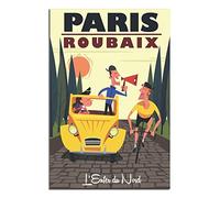 NMNM Paris France Bicycle Vintage Travel Poster Canvas Art Wall Decor Poster Picture Print Painting Posters Gift 12x18inchs(30x45cm)