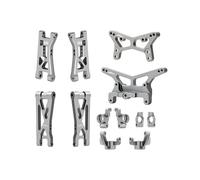 NMNRC Alum Shock Tower, Suspension Arm, Front Steering Knuckles, Caster Blocks C Hubs and Rear Hubs Compatible with Losi 1/24 Micro-B 1/28 Micro-T Upgrades Part Gray