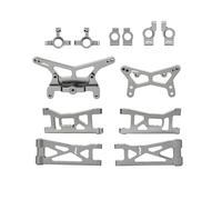 NMNRC Front Steering Knuckles Caster Blocks C Rear Hub Carrier Shock Tower Suspension Arm Kit for Losi Micro B Micro-T Series Upgrades Part Gray