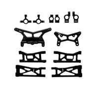 NMNRC Front Steering Knuckles Caster Blocks C Rear Hub Carrier Shock Tower Suspension Arm Kit for Losi Micro B Micro-T Series Upgrades Part Black