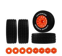 NMNRC Wheel and Tires & 12mm 14mm 17mm Wheel Hex Hub Kit for 1/10 Arrma Senton 3S BLX 550 MEGA & Slash 4X4 4WD VXL Series RC Car Upgrades Part Orange