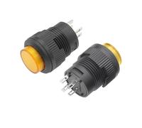 NMOAKNWMS 1PC 16MM Momentary Push Button Switch With Yellow LED lighting 4Pin R16-503