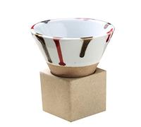 NMOWYBPY Ceramic Coffee Cups with Base 100ml Triangular Cone Shape, A | Rough Pottery Water Cup Japanese Latte Pull Flower Porcelain-Cup for Household Kitchen Supplies