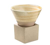 NMOWYBPY Ceramic Coffee Cups with Base 100ml Triangular Cone Shape, E | Rough Pottery Water Cup Japanese Latte Pull Flower Porcelain-Cup for Household Kitchen Supplies