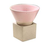 NMOWYBPY Ceramic Coffee Cups with Base 100ml Triangular Cone Shape, G | Rough Pottery Water Cup Japanese Latte Pull Flower Porcelain-Cup for Household Kitchen Supplies