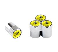 NMQDFRER 4 PCS Car Tyre Valve Stem Caps for Ferrari 348 TB/TS 1989 1990 1991 1992 1993,Tire Air Caps Valve Cove Valve Caps Corrosion Resistant Leak-Proof Dust Caps Car Tyre Rim Accessories,B-Silver