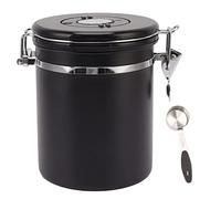 NMUAIO Coffee Bean Storage Container, 304 Stainless Steel Sealed Tank with One Way Exhaust Valve, Date Tracker and Stainless Steel Scoop for Fresh Coffee Beans (1.8L)