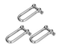 NMUAIO Long D Shackle 304 Stainless Steel Straight Anchor Screw Pin Chain Wire Rope Connector, D Ring Anchor Shackle, Heavy Duty D Shape Shackle with Large Load Bearing Force, for Electri (3pcsM12)