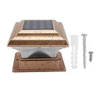 NMUAIO Solar Powered Garden Security Lamp, Outdoor Deck Light, Clear Elegant Design Courtyard Lamp with IP44 Rating for Fence Post Landscape Lighting (Pure White Light 6000-6500k)