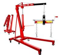 NMVAWIPT 4400 Lbs Garage Folding Engine Hoist Cherry Picker, Workshop Repair 2 Ton Crane With Lever, 6 Casters