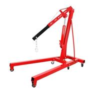 NMVAWIPT Engine Hoist, 2-Ton Folding Shop Crane, 8-Ton Heavy-Duty Cherry Picker With 6 Casters, Galvanized Carbon Steel Hydraulic Lift