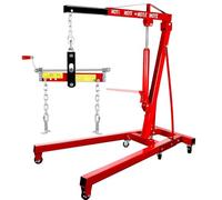 NMVAWIPT Folding Engine Hoist, 2.5 Ton Crane With Lever, With 6 Casters, 8 Hydraulic Pump 4 Adjustable Position, Cherry Picker