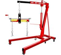 NMVAWIPT Garage Folding Cherry Picker, Workshop Hoist With Lever, Casters, Repair 4 Adjustable Position, Engine Crane(Folding Engine Hoist)