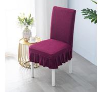 NMVAWIPT Kitchen Chair Cover, Soft Thick Chairs Slipcover Stretch Seat Protector With Skirt, For Hotel Ceremony Banquet Wedding(Red 1,1pcs)