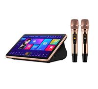 NMVB 2021 Karaoke System, 15.6 inch/18.5 inch Capacitive Touch Screen Karaoke Machine with Wireless Microphone, Power Amplifier Function, AI Smart Voice Control the Song Function, Desktop KTV Player