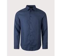 NN.07 Mens Enzo Linen Shirt - Colour: 200 Navy Blue - Size: Medium