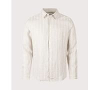 NN.07 Mens Enzo Linen Shirt - Colour: 70B Oat Stripe - Size: XL