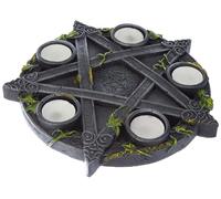 NN Designs Wiccan Pentagram Tea Light Holder Gothic Witch Candle Holder NEW