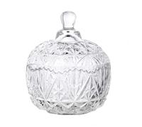 NN Glass Candy Storage jar with Lid Clear Sugar Dish Crystal Covered Candy Bowl Apothecary Food Buffet Container Holder