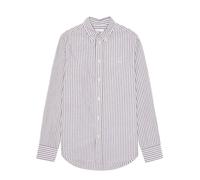 NN07 Colby BD Logo Regular Fit Oxford Shirt Brown Stripe