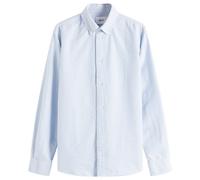 NN07 Men's Colby Logo Oxford Shirt Blue Stripe Large