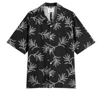 NN07 Men's Ole Botanical Print Short Sleeve Shirt Black