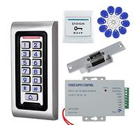 NN99 RFID Door Access Control System Kit IP65 Waterproof Keypad Keyboard with Electric Strike Lock + DC12V 3A Power Supply + 10pcs Key tags