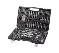NNBINK Ratchet Tool and Case 116-Piece Tap and Die Set Include Metric and SAE Size Bearing Steel Taps and Dies Essential Threading Tool