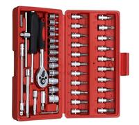 NNBINK Ratchet Tool and Case 46PC Socket Wrench Set Auto Car Repair Tool Ratchet Torque for Combo Mechanical Tools Box Home Tool Kit with Hand Tools