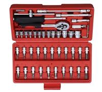NNBINK Ratchet Tool and Case 46PC Socket Wrench Set Household Motorcycle Auto Car Repair Tool Ratchet Torque for Combo Mechanical Tools Box