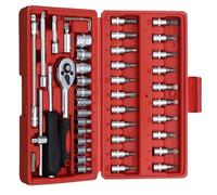 NNBINK Ratchet Tool and Case 46PC Socket Wrench Set Household Motorcycle Auto Car Repair Tool Ratchet Torque for Combo Mechanical Tools Box