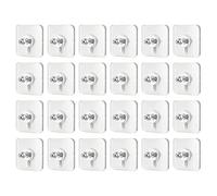 NNBWLMAEE 12/16/24/30 Pcs Non-Trace Screw Hook Stickers, No-Drill Adhesive Wall Hooks, Nail Free Stickers, Self Adhesive Screw Hooks for Picture Hanging, Bathroom Kitchen Home Office (24Pcs,12mm)