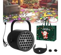 NNBWLMAEE 16-Pattern USB Christmas Projector Light, Christmas Projector Lights 16 Patterns, Waterproof Xmas Projection Light, for Bedroom Night Kids Room Ceiling and Exterior House (Black,Xmas)