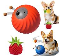 NNBWLMAEE 2025 Newly Upgraded 2 in 1 Interactive Dog Toys Dog Ball ＆ Pet Feeder with Fruit Plush Cover, To Keep Dogs Busy for/Small/Medium/Large, USB Rechargeable (Orange+B)