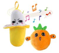 NNBWLMAEE 2026 New Interactive Banana, Interactive Music Plush Toy, Touch-Sensitive Fruit Plush with Sound Features, Induction Singing Sensory Toy for Kids Early Education, Parent-Child Play Fun (2A)