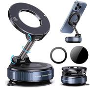 NNBWLMAEE 2026 New Magvac 360 Dual Lock Phone Holder Nxv06【Upgraded Strongest Suction Cup】 Vacuum Adsorption Magnetic Bracket, 360° Adjustable Vacuum Magnetic Phone Holder Mount for Your Car (Black)