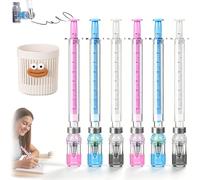 NNBWLMAEE 3/6/9-Pack Syringe Shaped Gel Pens, 2026 New Creative Syringe Shaped Gel Pen for Funny, 0.38mm Black Neutral Pen, Nurse Accessories for Work and Nursing School Supplies, Gift (6pack)