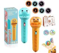 NNBWLMAEE 3 Slide Films Projection Torch Light Toy-24 Random Patterns, Multi-Pattern Educational Picture Learning Light Projector, 2026 New Torch Projector Flashlight for Kids, for Age 3+ Years (C)