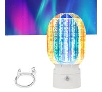 NNBWLMAEE 3D Rotating Aurora Night Light - Dimmable, 360 Degree Rotating Aurora Night Light - Rechargeable, for Bedroom, Living Room, Party, Game Rooms (A)