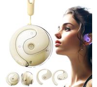 NNBWLMAEE Ai Headphones Language Translation, Spanish English Translator Headphones, Spanish Translator Earbuds, Hy-T26 Pro Wireless Bluetooth Translation Earbuds (Beige)
