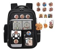 NNBWLMAEE Capybara Backpack, Capybara Cute Kawaii Kapibala Kids School Backpack, Waterproof, with Reflective Strips, Aesthetic School Bag for Girls Kids Boys Teenage (H)