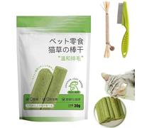 NNBWLMAEE Cat Grass Teething Stick, Newly Upgraded Formula - Without Phagostimulants, Cat Grass for Indoor Cats, Cat Grass Sticks for Hairball Removal, Cadental Care, Increase Appetite (6Pcs)