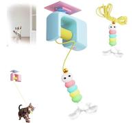 NNBWLMAEE CeleryPets Autobounce USB-C Ceiling Cat Teaser, Meowvo Ceiling Cats Teaser, Interactive Electric Cat Toy with Self Adhesive Suction Cup Indoor Door Frame Hanging, No Drill Mounting (Blue)