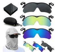 NNBWLMAEE Clip Cap Sports Sunglasses, Can Be Clipped on the Hat Cap, For Cycling, Hiking, Fishing & Golf And Other Outdoor Activities (3Pcs)