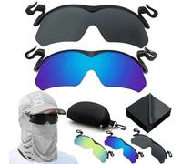 NNBWLMAEE Clip Cap Sports Sunglasses, Can Be Clipped on the Hat Cap, For Cycling, Hiking, Fishing & Golf And Other Outdoor Activities (2Pcs-A)