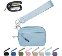 NNBWLMAEE Commonlyto Wallet, The Wallet 2nd Gen, Wristlet Waterproof Nylon Wallets for Women Daily & Shopping, Zippered Card Case with Id Window (Sky Blue)