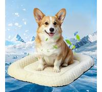 NNBWLMAEE Cooling Gel Mat for Pets Summer Heat Relief Pad Breathable Non-Toxic Cool Sleeping Mat, Foldable Cooling Pad Self Heat Relief Cooling Technology, Washable Scratch for Dogs Cats (Yellow,M)