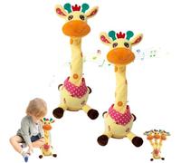NNBWLMAEE Dancing Talking Giraffe Toy, Volume Control Singing Dancing Giraffe Toy, Volume Control Function, for Developing Speech Encourages Interaction (yellow-2pc)