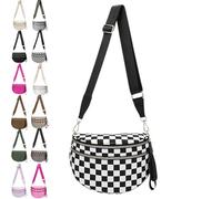 NNBWLMAEE Elysir Crossbody Bag, Checkered Bum Bag, Belt Bag with Large Capacity, Waterproof Oxford Cloth Wallet for Women (H)
